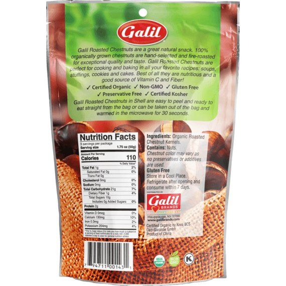 Organic Roasted Chestnuts | w/Shell | 5.25 oz | Galil - ShopGalil