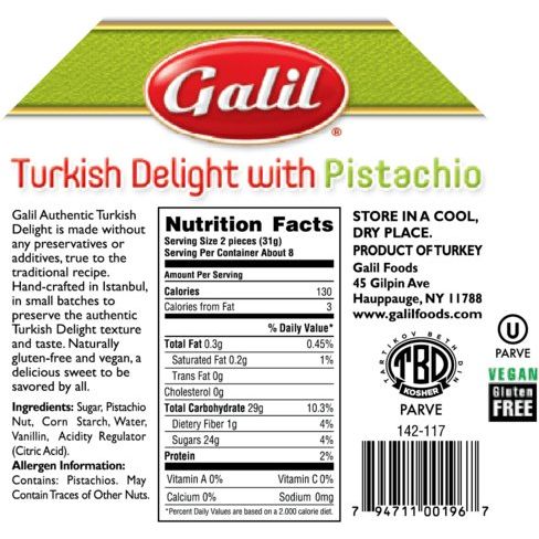 Pistachio Turkish Delight | Octagon | 8.8 oz | Galil - ShopGalil