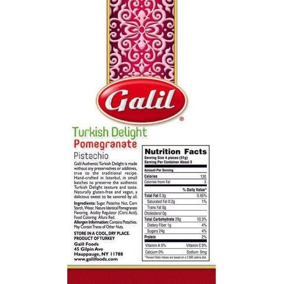 Pomegranate Pistachio Turkish Delight | 3.5 oz | Galil - ShopGalil