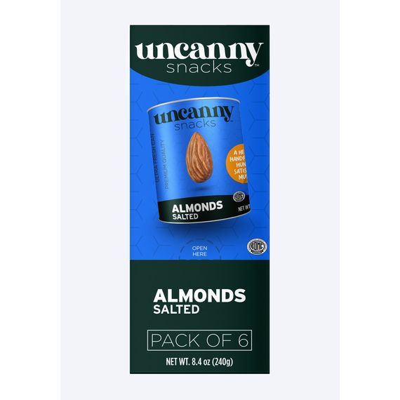 Roasted & Salted Almonds | Can | 1.4 oz | Uncanny - ShopGalil