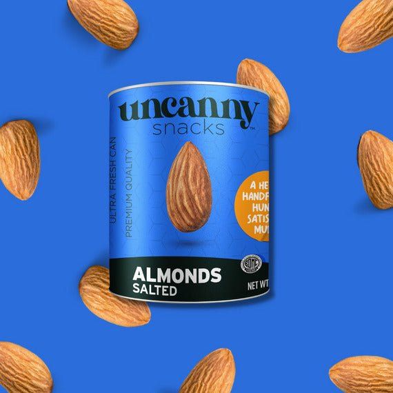 Roasted & Salted Almonds | Can | 1.4 oz | Uncanny - ShopGalil