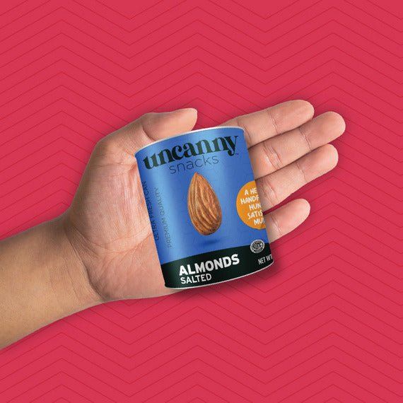 Roasted & Salted Almonds | Can | 1.4 oz | Uncanny - ShopGalil