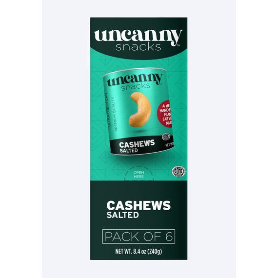 Roasted & Salted Cashews | Can | 1.3 oz | Uncanny - ShopGalil