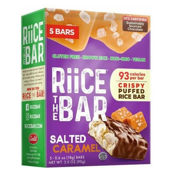 Salted Caramel Puffed Rice Bar | 5 Bars x 0.6 oz | RiiCE the Bar - ShopGalil