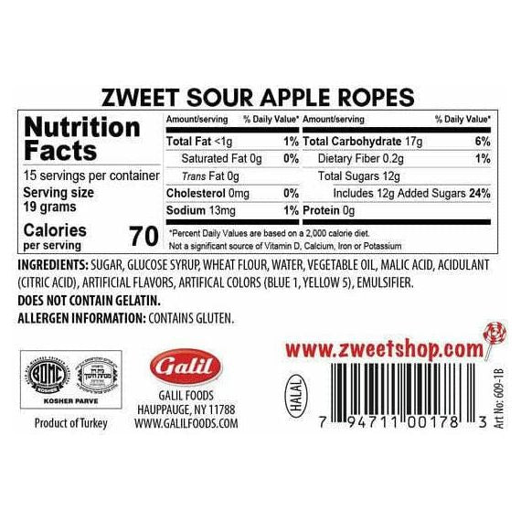 Sour Green Apple Ropes | Zweet | 10 oz - ShopGalil