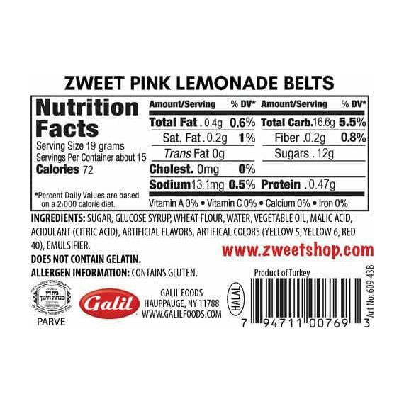 Sour Pink Lemonade Belts | Zweet | 10 oz - ShopGalil