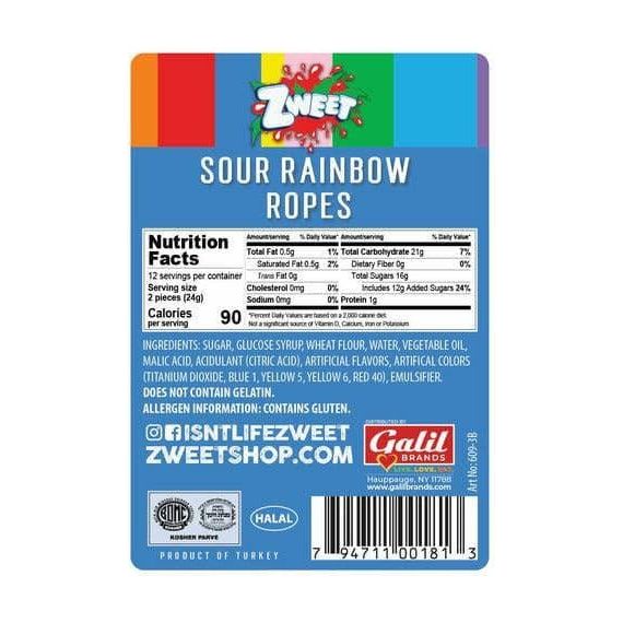 Sour Rainbow Ropes | Zweet | 10 oz - ShopGalil