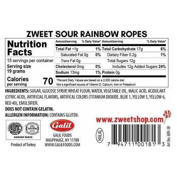 Sour Rainbow Ropes | Zweet | 10 oz - ShopGalil