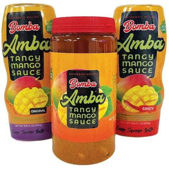 Spicy Tangy Mango Sauce | Squeeze Bottle | 10.6 oz | Bomba Amba - ShopGalil