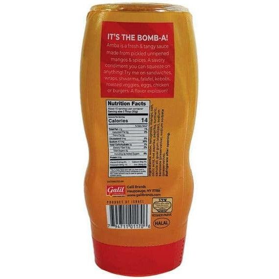 Spicy Tangy Mango Sauce | Squeeze Bottle | 10.6 oz | Bomba Amba - ShopGalil
