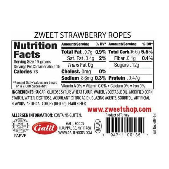 Strawberry Ropes | Zweet | 10 oz - ShopGalil