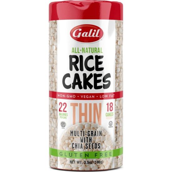 Thin Multigrain Rice Cakes | Round | Chia & Salt | 3.5 oz | Galil - ShopGalil
